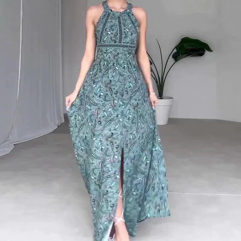 2024 Summer Fashion Floral Sleeveless Backless Dress