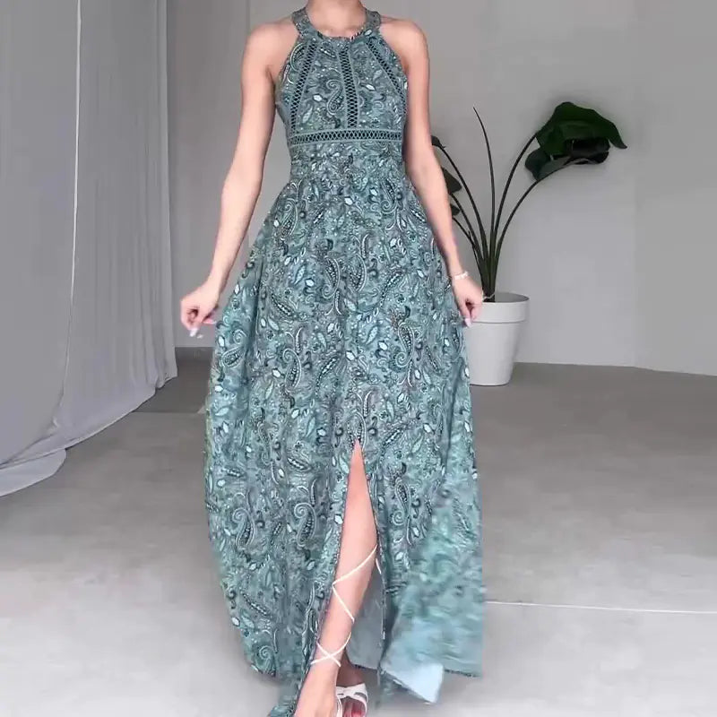 2024 Summer Fashion Floral Sleeveless Backless Dress
