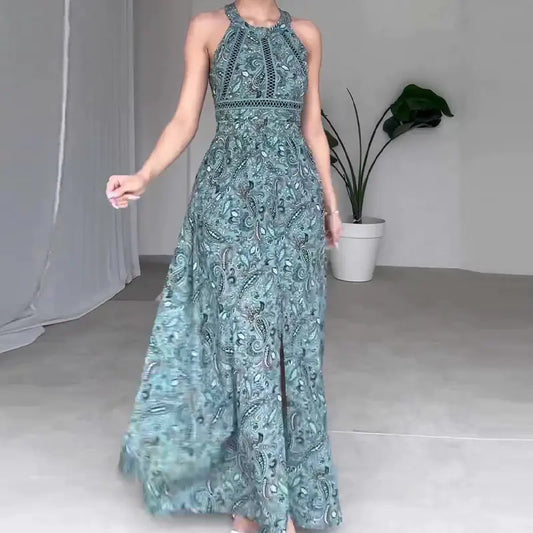 2024 Summer Fashion Floral Sleeveless Backless Dress